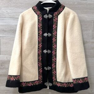 Vintage Firda Nordic Clasp Sweater Women Size 42 Cardigan Fair Isle Norway